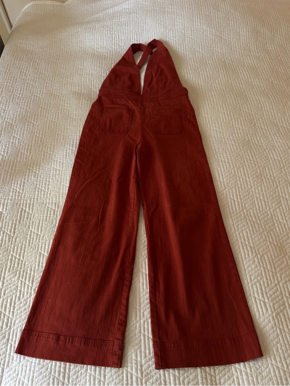 Rust Halter Wide Leg Jumpsuit Size M